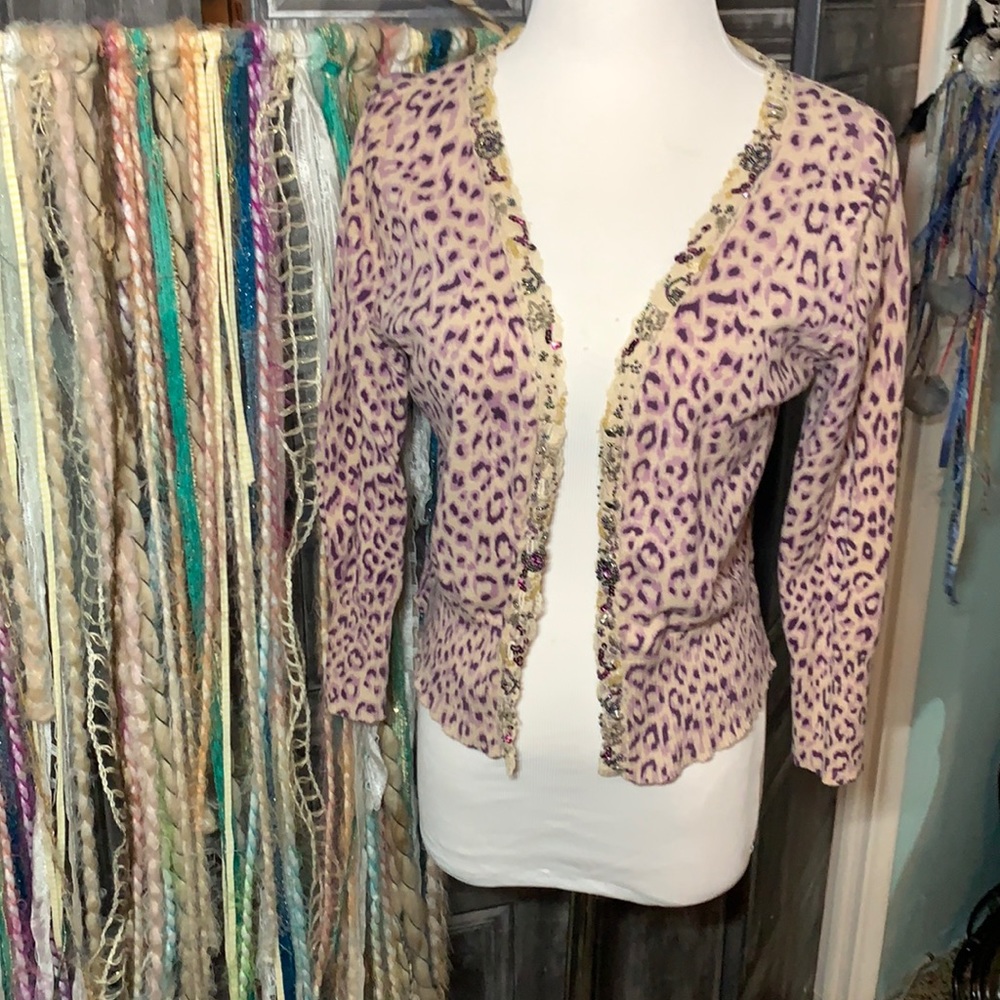 Leopard print open cardigan